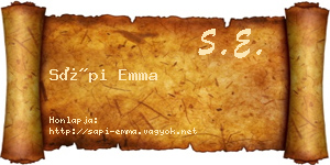 Sápi Emma névjegykártya